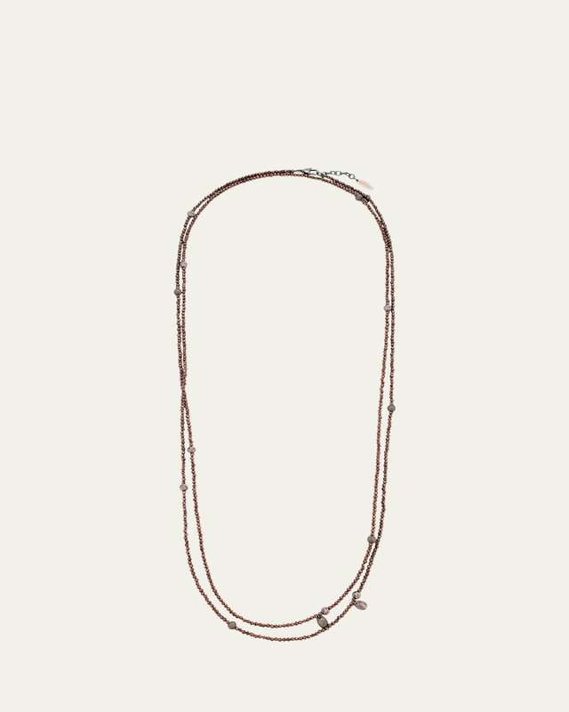 Hematite Silver Beaded Wrap Necklace